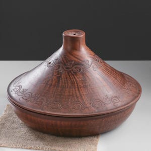 Ceramic Tagine Pot 3L 30cm – Handmade Red Clay Moroccan Cooking Pot with Lid | Oven Safe Clay Tagine Dish