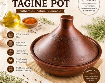 Handgemachte Keramik-Tajine – Traditioneller Schmortopf