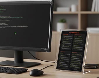 Aide-mémoire Git Emergency Kit - Commandes de gestion de versions et dépannage - Affiche de référence pour développeurs - Téléchargement numérique PDF