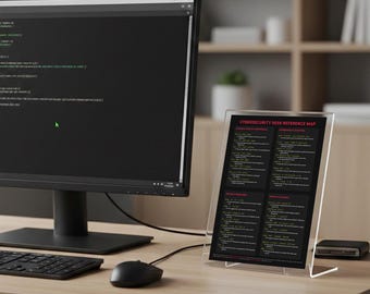 Carte de référence du bureau de cybersécurité - Aide-mémoire sur la sécurité de l'information et le renforcement du réseau - Affiche du pirate informatique - Téléchargement numérique PDF