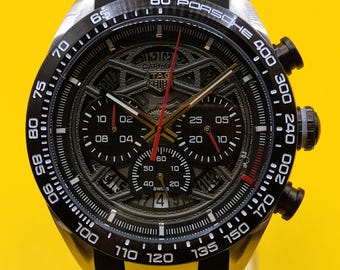 Vintage Tag Heuer Carrera Porsche Chronograph Date Indicator Black Dial Quartz Men's Wrist Watch