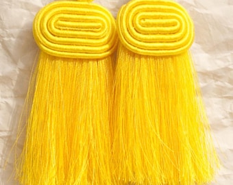 Handwoven Natural Fiber Statement Fringe Earrings – Rwandan Heritage Jewelry
