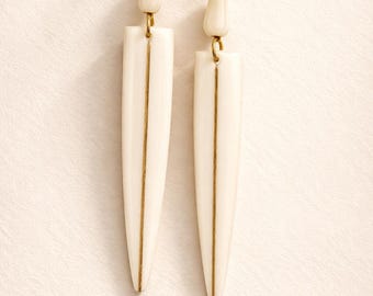Bone Crest Statement Earrings Serengeti Handcrafted