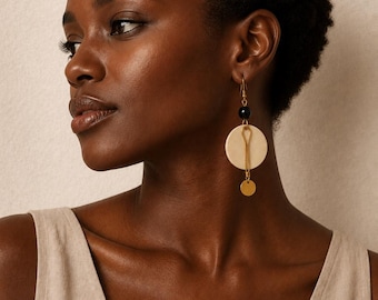 Bone Arc Statement Earrings Rwanda Handcrafted