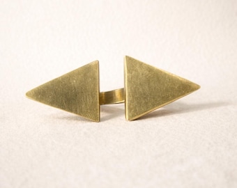 Wide Brass Band Ring Nile Inspired Handcrafted