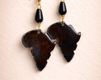 Mama’s Chestnut Brass Statement Earrings Africa Handcrafted