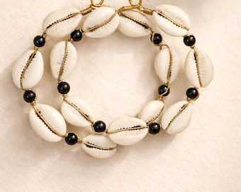 Cowrie Statement Earrings Kenya Coast Handcrafted