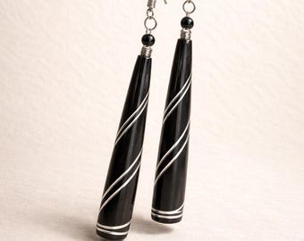 Nkosazana’s Brass Wrapped Hand Painted Earrings Africa Handcrafted