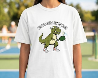 Dinosaur Pickleball Shirt, Retro T Rex Humor Tee, Comfort Colors Pickleball Tshirt