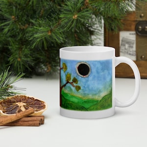 Solförmörkelse 2026-mugg, astronomikafffemugg, rymdälskargåva, total förmörkelsesouvenir, himmelsk mugg, kosmisk konst, astronomimugg