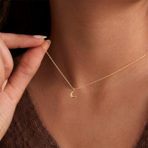 Sierlijke gouden maanhangerketting, minimalistische roestvrijstalen ketting, verstelbare sieraden voor dames