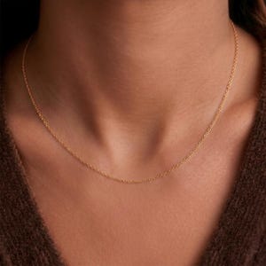 Zierliche Gold Feine Ketten Halskette, Minimalistische Edelstahl Kette, einstellbar Schmuck Geschenk für Frauen