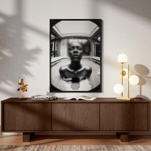 Conceptual Black and White Art – Obstructed Motion – Reset – Digital Wall Art