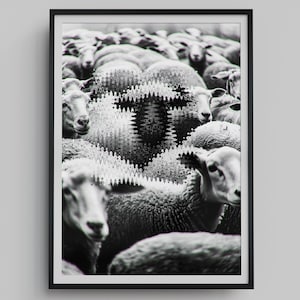 Modern Monochrome Wall Art – Obstructed Motion – Blacksheep – Printable Poster