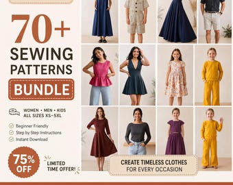 Whole Shop Bundle Sewing Patterns | Linen Dress Maxi Summer Empire Waist Corset Renaissance Bridesmaid Fantasy Dress PDF Instant Download