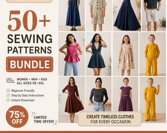 Paquete completo de patrones de costura / Vestido largo de lino de verano con cintura imperio, corsé, vestido de dama de honor renacentista de fantasía (PDF, descarga instantánea)