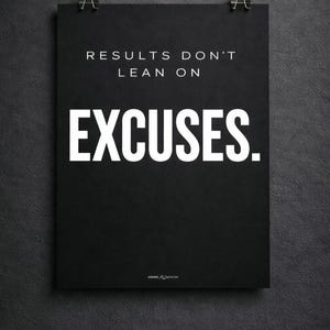 Väggkonst för gymmet: Resultat, lita inte på ursäkter (digital nedladdning) bild 3