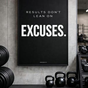 Väggkonst för gymmet: Resultat, lita inte på ursäkter (digital nedladdning) bild 2