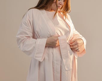 Vestaglia premaman per travaglio e parto, camicia da notte rosa per allattamento, abito per allattamento, regalo per la neomamma