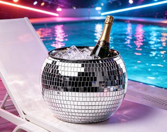 Discobal-ijsemmer, spiegeltegel-partykoeler, cocktailwijnkoeler