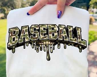 Camo Baseball PNG, Dripping Baseball Clipart, Camo Baseball drip PNG design, Baseball png, Baseball Mama PNG, Camouflage Baseball png