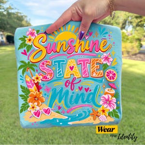 Sunshine State Of Mind PNG, Neon Summer Spring Girly Tee png, Preppy colorful Summer Design, summer vibes  Shirt Design
