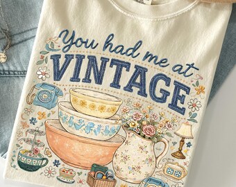 You had me at vintage Png, Vintage Thrifting png, Faux embroidery Design, Spring Graphic, Take Me To The Thrift Shop