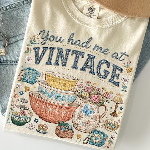 You had me at vintage Png, Vintage Thrifting png, Faux embroidery Design, Spring Graphic, Take Me To The Thrift Shop