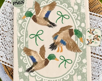 Vintage Retro Mallard Duck Hunting PNG,  Oval Frame 90s Flying Duck Design, Waterfowl Hunter Shirt, hunting season ducks ( digital Download)