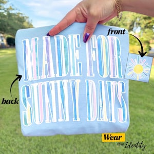 Made For Sunny Days PNG, Summer Mama Front and Back Shirt Design, Colorful Neon Glitter Sublimation, Trendy Preppy Digital Download