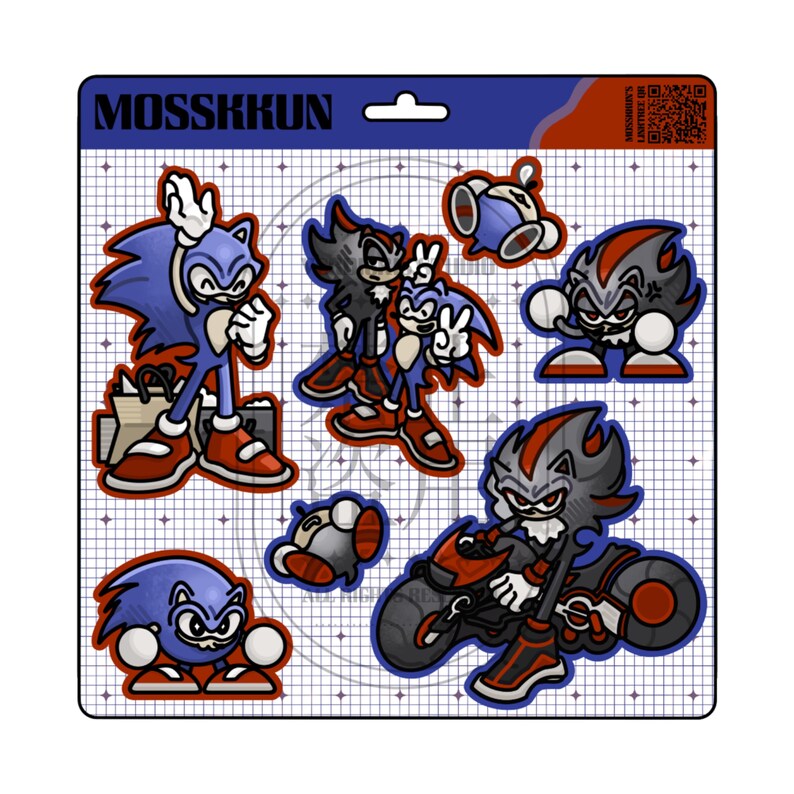 Sonic and Shadow Sticker Sheet - Etsy