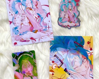 Set di stampe e adesivi Miku