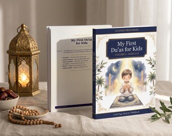 Libro di attività islamiche per bambini Vol. 5 / Le mie prime Du'a / 30 Du'a autentiche per ogni momento / Quaderno di esercizi stampabile