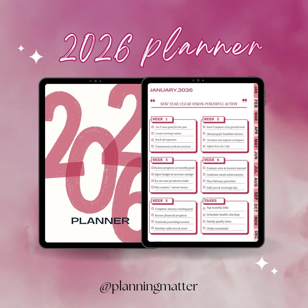2026 Minimalist Digital Planner, Weekly Monthly iPad Organizer (digital ...