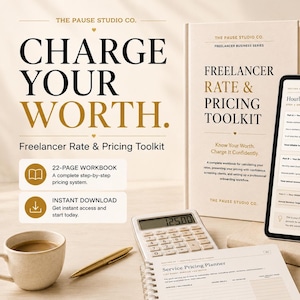 Freelancer Rate and Pricing Toolkit | Freelance Pricing Workbook | Rate Calculator, Quote Scripts and Client Screening | PDF Download