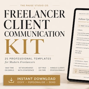 Freelancer Email Templates | Client Communication Kit | 25 Professional Scripts for Freelancers | Boundary Emails | PDF Download