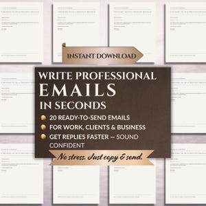 20 Professional Email Templates for Work | Difficult Conversations, Awkward Emails & Hard to Write Messages | Copy Paste | Instant Download