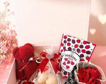 Coffret Cadeau Maman Rose | Boîte Magnétique Réutilisable | Idée Cadeau Fête des Mères | Livraison gratuite
