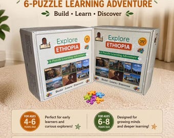 Ethiopia Landmark Puzzle Set for Kids | 6 Educational Jigsaw Puzzles | Explore History & Geography | Ages 4–8
