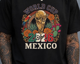 Mexico World Cup 2026 Fiesta Shirt | Vintage Trophy Cactus Soccer Tee | Comfort Colors Unisex