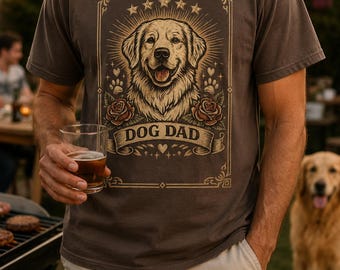 Camiseta para papás perrunos, estilo vintage, con tatuajes de perros, el mejor regalo para papás perrunos, camiseta para amantes de los perros, colores cómodos, Día del Padre