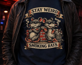 Smoking Rats Shirt | Weird Grunge Animal Tee | Stay Weird Shirt | Comfort Colors Unisex | Funny Rat Lover Gift
