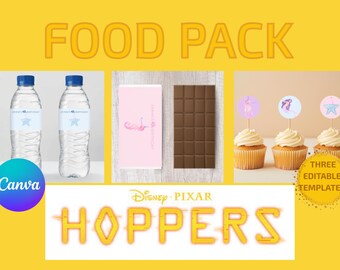 Hoppers Movie Birthday Party Food Bundle | Editable Cake Toppers, Wrappers, Labels (Digital Download)