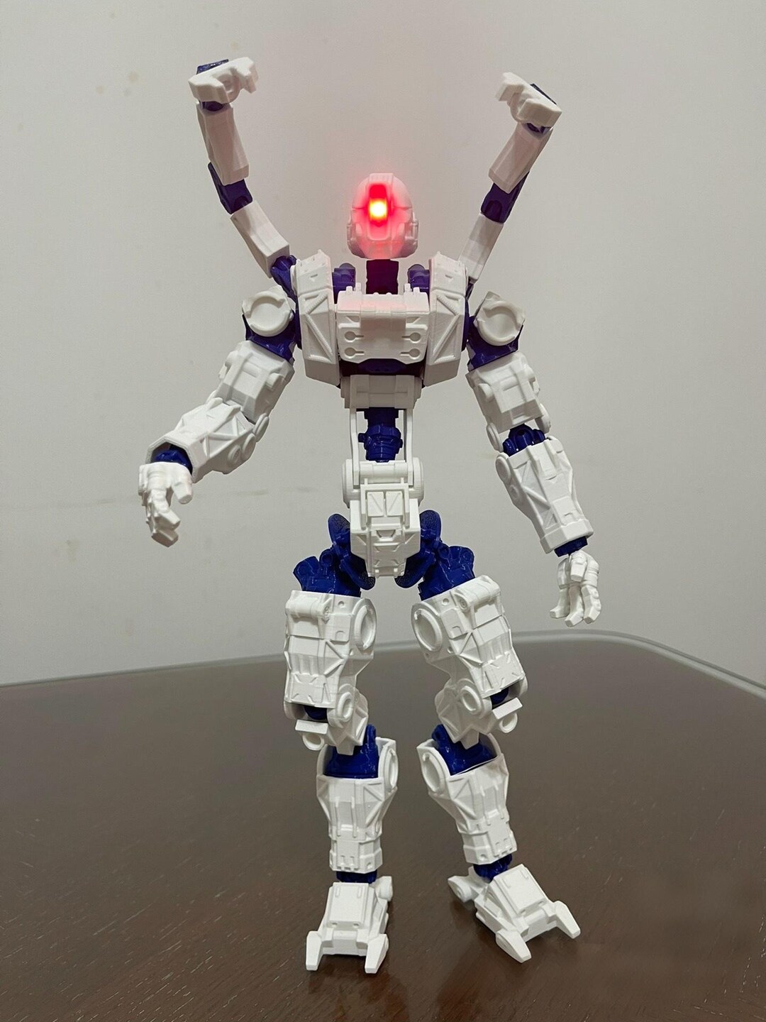 3D Printed Tactical Mech Model, Posable Robot With LED Eyes, 27cm Tall ...