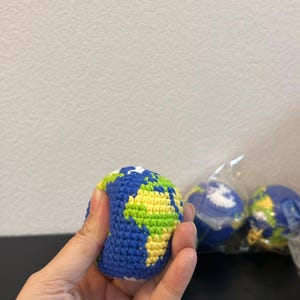 Handgemachter häkeln Erde Hacky Sack, Erde Schlüsselbund, Globe Charm Bild 6