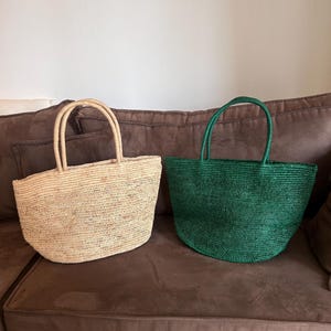 Handwoven Raffia Tote Bag – Large Summer Beach Market Boho Bag