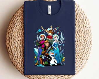 Funny Space Ice Princess Shirt, Astronaut Snow Queen Tee, Galaxy Olaf T-Shirt, Sci-Fi Frozen Frozen, Elsa, Anna, Kristoff, Olaf, Sven,