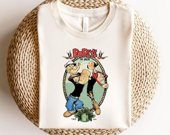 Popeye vs Bluto Shirt, Retro Sailor Challenge T-Shirt, Vintage Cartoon Tee, Funny Arm Wrestling Tshirt, Olive Oyl, Bluto / Brutus