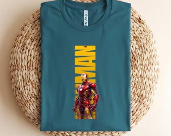 Iron Man Sketch Shirt, Tony Stark Gothic Tee, Marvel Fan Gift, Sacred Heart Superhero T-shirt, Dark Aesthetic Avengers Clothing, Geek Gift
