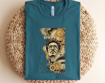 Iron Man Sketch Shirt, Tony Stark Gothic Tee, Marvel Fan Gift, Sacred Heart Superhero T-shirt, Dark Aesthetic Avengers Clothing, Geek Gift